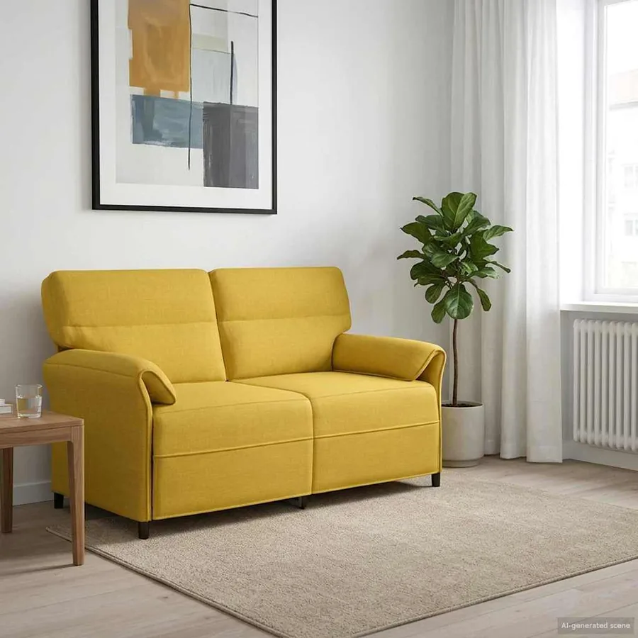 Canapé 100% polyester, cadre en métal, MDF, Contreplaqué