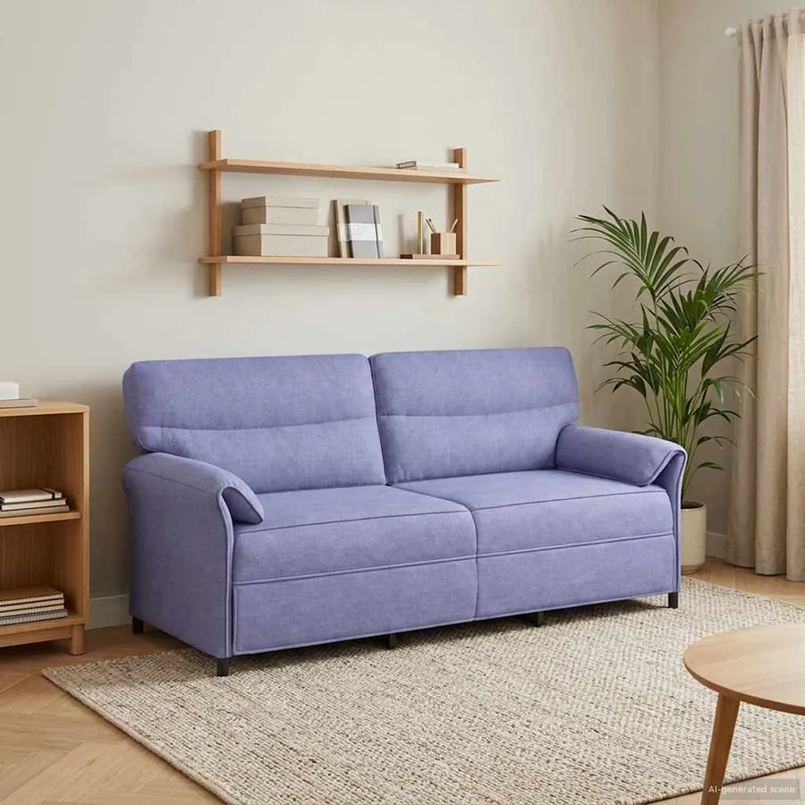Canapé 100% polyester, cadre en métal, MDF, Contreplaqué