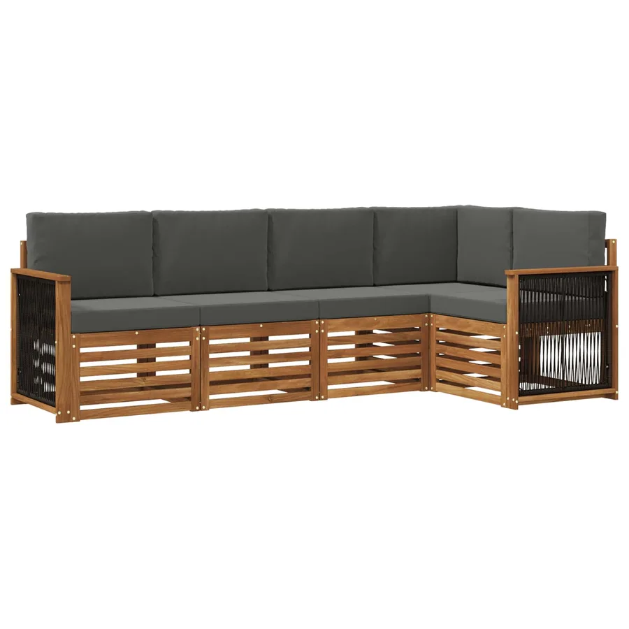 Ensemble de canapé d'angle 4 pcs Naturel et Anthracite - 2