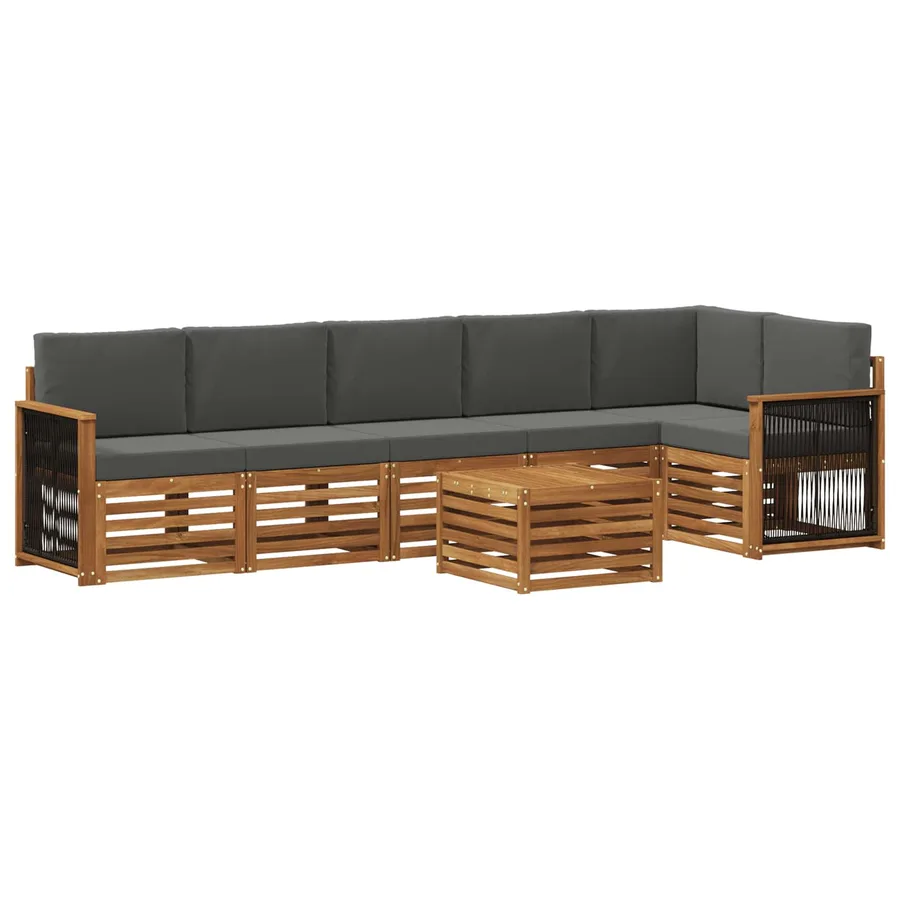 Ensemble de canapé d'angle 6 pcs Naturel et Anthracite - 2