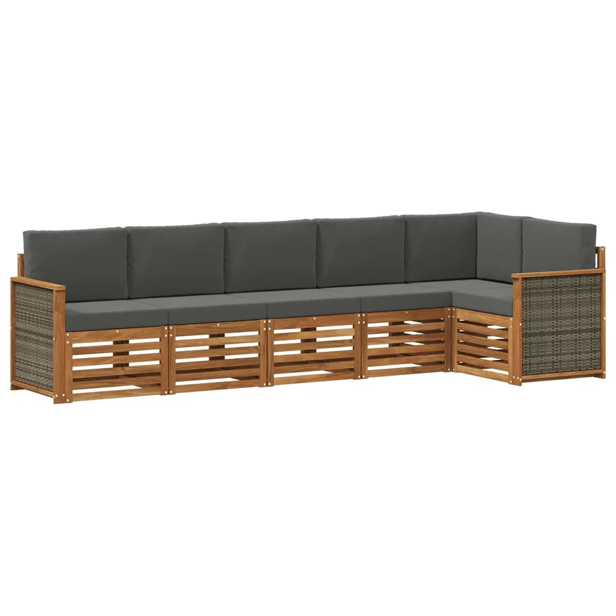 Ensemble de canapé d'angle 5 pcs Naturel et Anthracite - 2