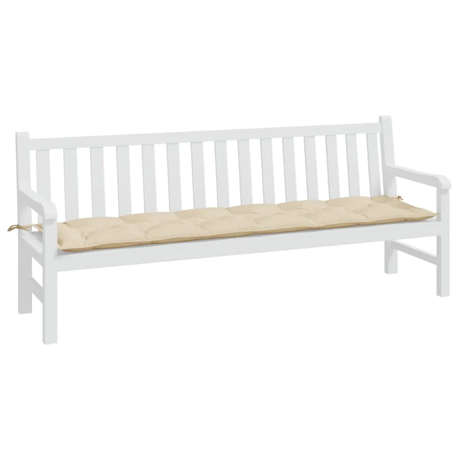 Coussin de banc de jardin beige 200x50x7 cm tissu oxford - 3