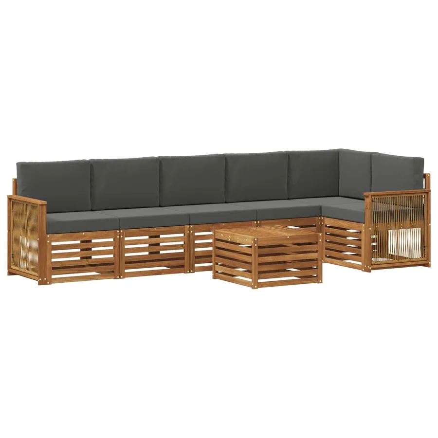 Ensemble de canapé d'angle 6 pcs Naturel et Anthracite - 2