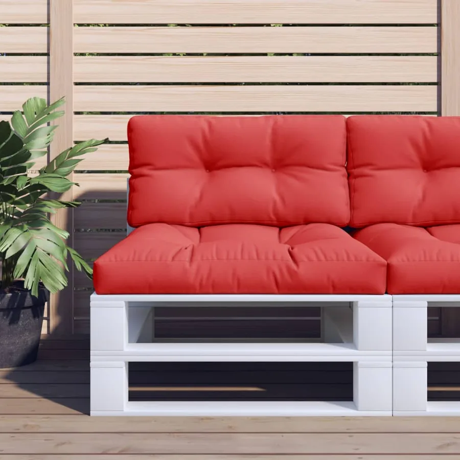 Coussin de palette rouge 80x40x12 cm tissu