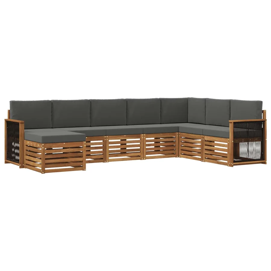 Ensemble de canapés d'extérieur 6 pcs Naturel et Anthracite - 2
