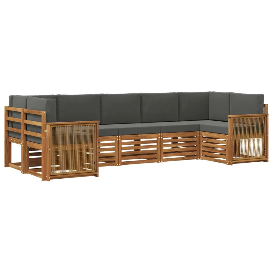 Ensemble de canapé d'angle 6 pcs Naturel et Anthracite - 2