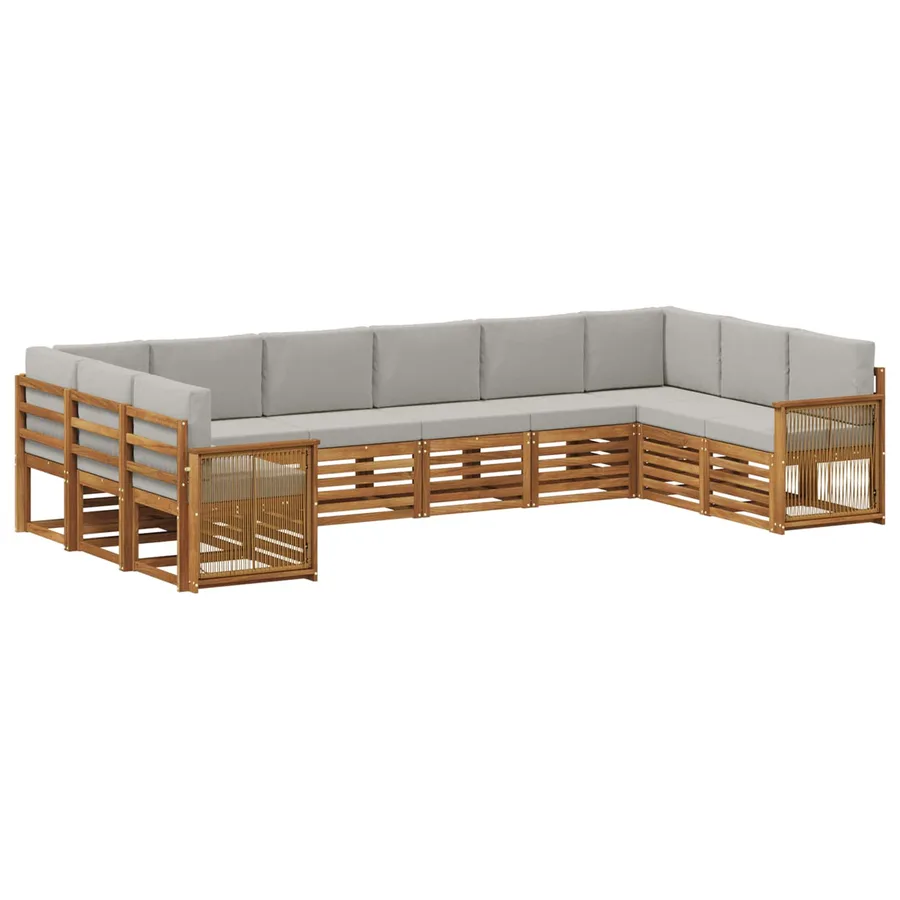 Ensemble de canapé d'angle 7 pcs Naturel et gris clair - 2