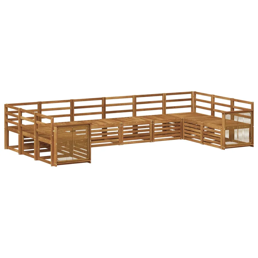 Ensemble de canapé d'angle 7 pcs Naturel Bois d'Acacia Massif - 2