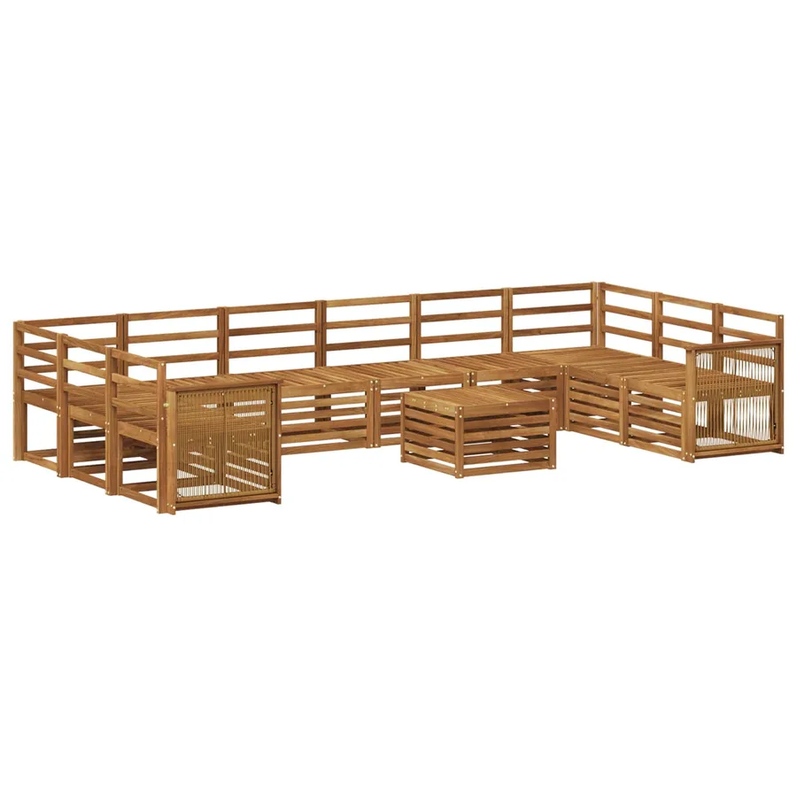 Ensemble de canapés d'extérieur 8 pcs Naturel - 2