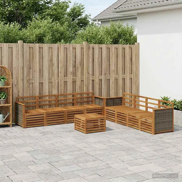 Ensembles de canapés 9 pcs Bois d'Acacia Massif