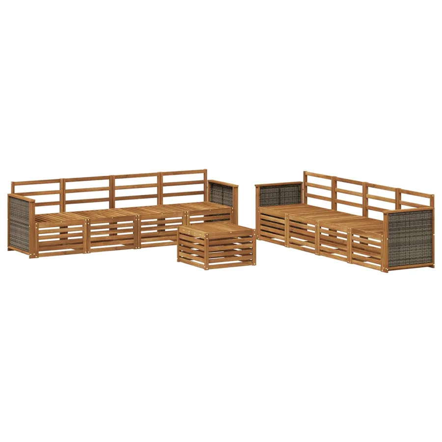 Ensembles de canapés 9 pcs Bois d'Acacia Massif - 2