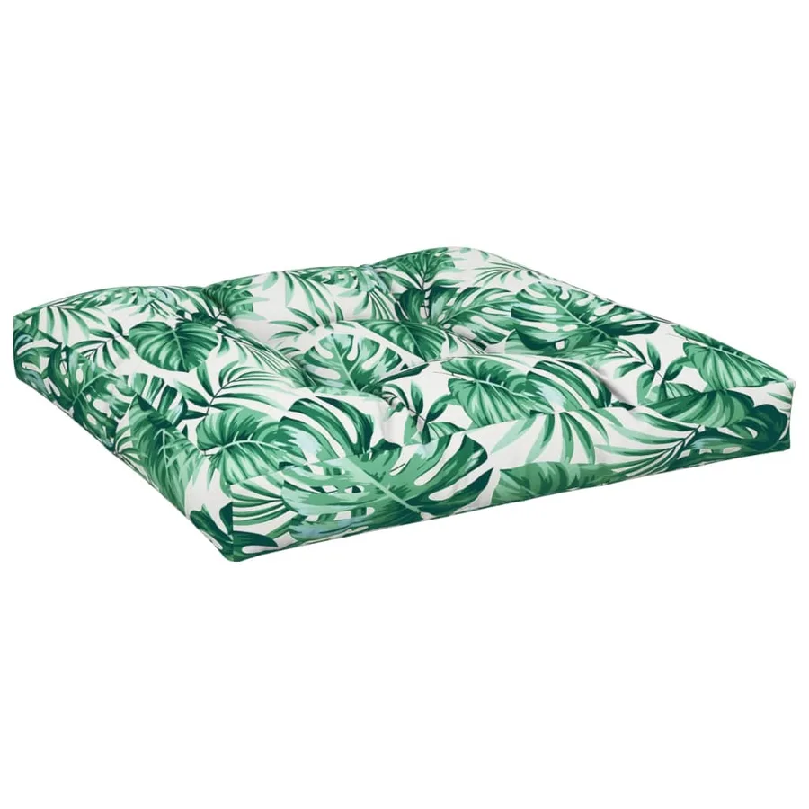 Coussin de palette motif de feuilles 80x80x12 cm tissu - 2