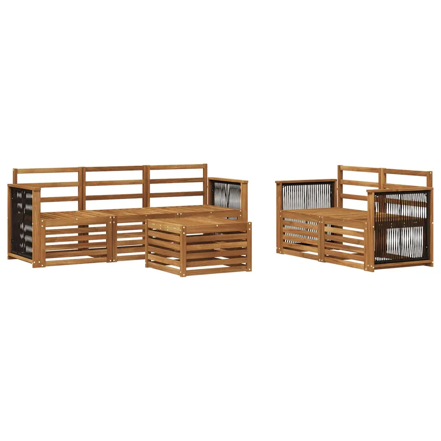 Ensembles de canapés 6 pcs Bois d'Acacia Massif - 2