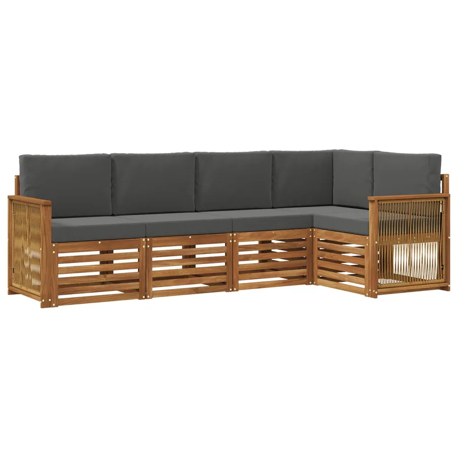 Ensemble de canapé d'angle 4 pcs Naturel et Anthracite - 2