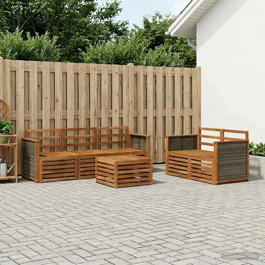 Ensembles de canapés 6 pcs Bois d'Acacia Massif