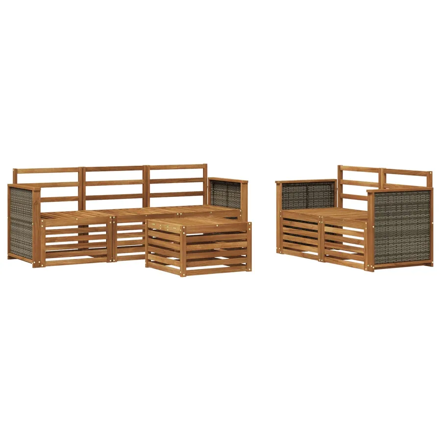 Ensembles de canapés 6 pcs Bois d'Acacia Massif - 2