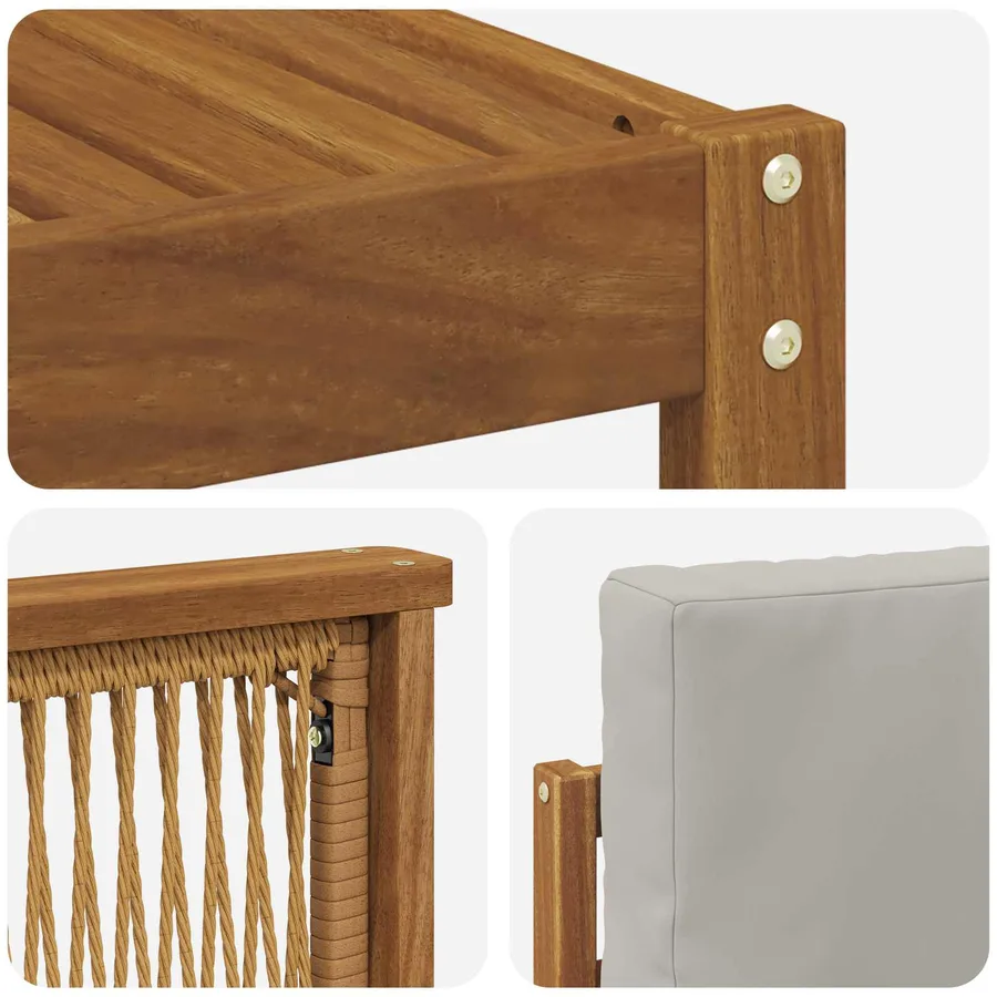 Ensemble de canapé d'angle 5 pcs Naturel et gris clair - 6