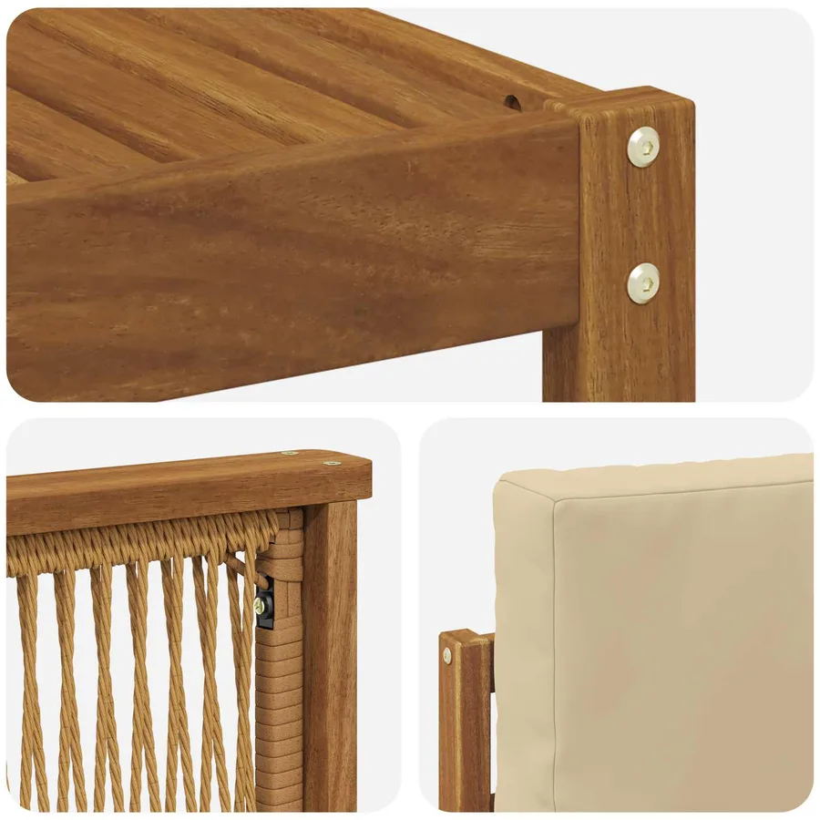 Ensemble de canapé d'angle avec coussin 6 pcs Naturel - 7