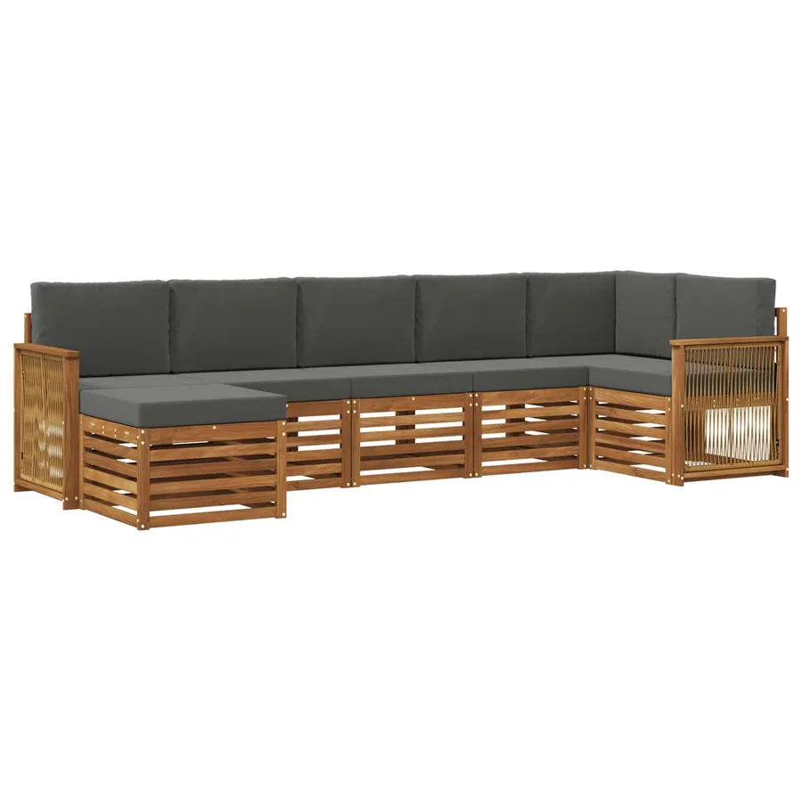 Ensemble de canapé d'angle 6 pcs Naturel et Anthracite - 2