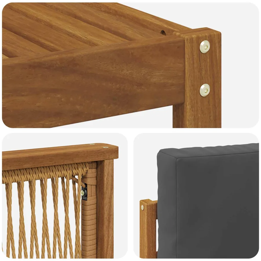 Ensemble de canapé d'angle 6 pcs Naturel et Anthracite - 6