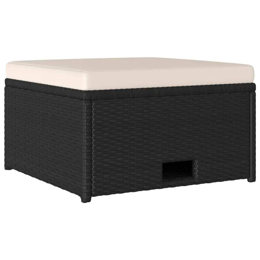 Salon de jardin 4 pcs avec coussins Résine tressée Noir - 7