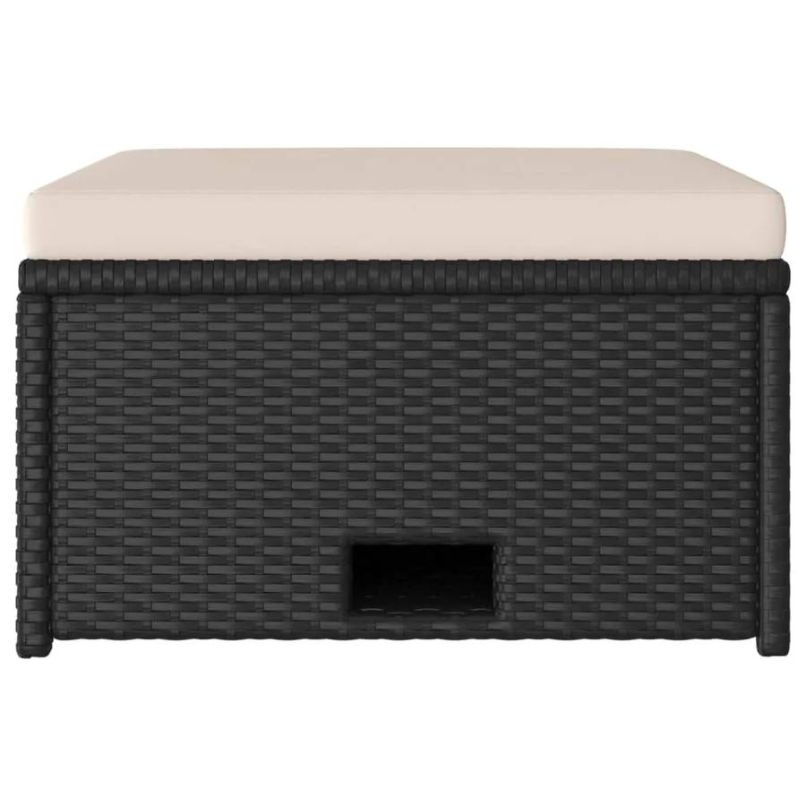 Salon de jardin 4 pcs avec coussins Résine tressée Noir - 8