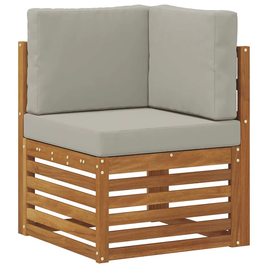 Ensemble de canapé d'angle 5 pcs Naturel et gris clair - 4