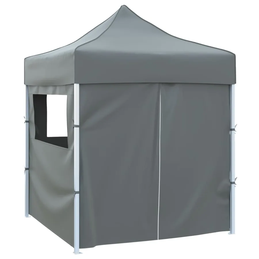 Tente de réception pliable avec 4 parois 2x2 m Acier Anthracite - 3