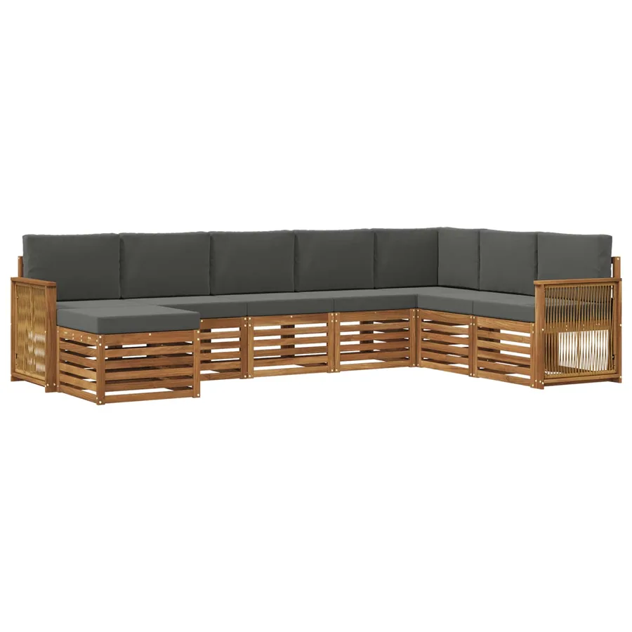 Ensemble de canapés d'extérieur 6 pcs Naturel et Anthracite - 2
