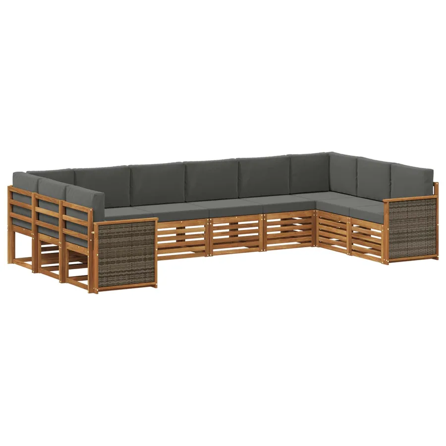 Ensemble de canapé d'angle 7 pcs Naturel et Anthracite - 2