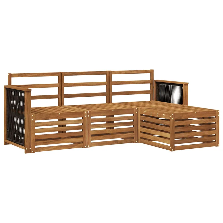 Ensemble de canapés d'extérieur 4 pcs Naturel - 2
