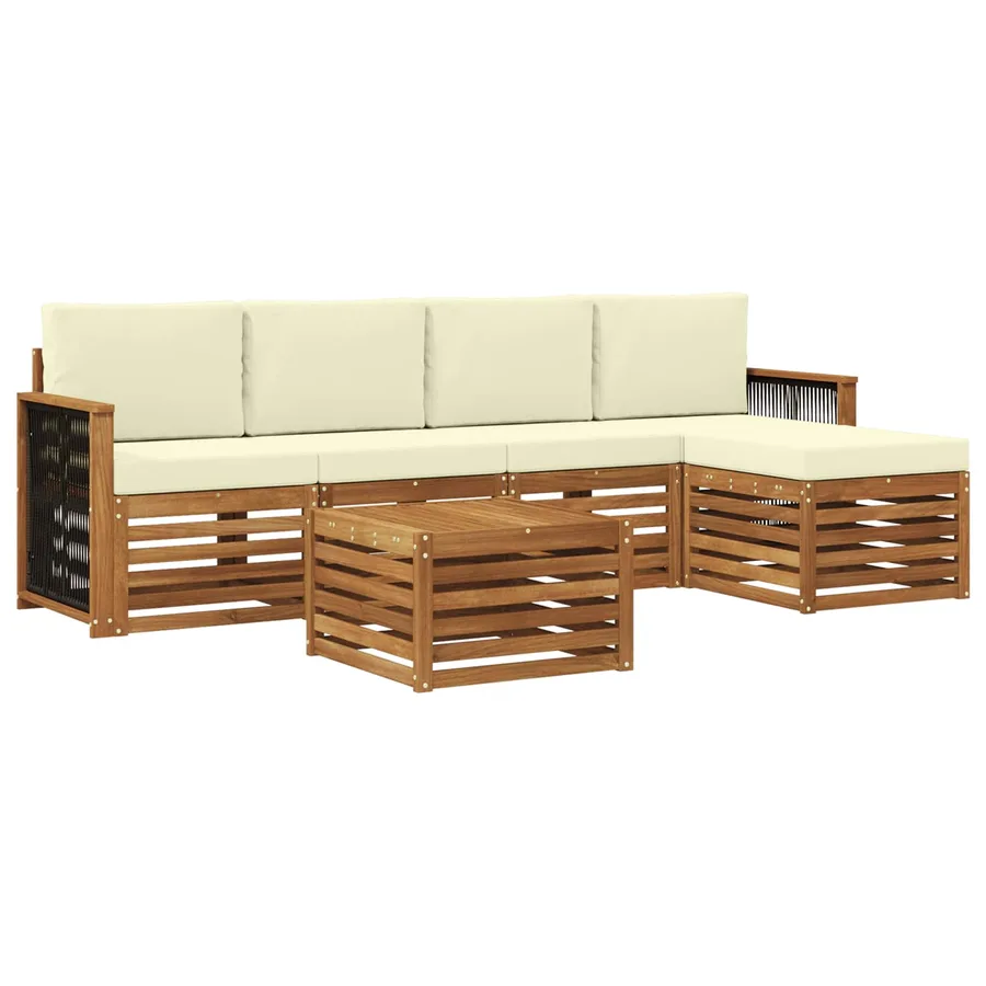 Ensemble de canapés d'extérieur 6 pcs Naturel et Crème - 2
