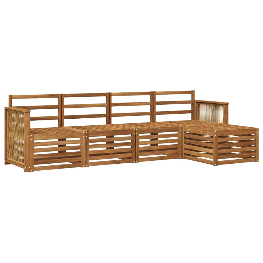 Ensemble de canapés d'extérieur 5 pcs Naturel - 2