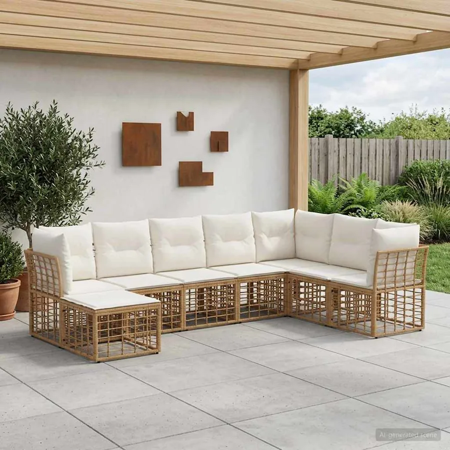 Ensemble de canapés d'extérieur Naturel Polyester
