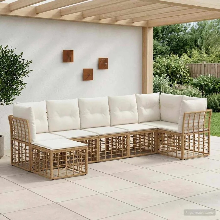 Ensemble de canapés d'extérieur Naturel Polyester