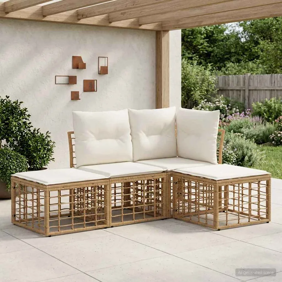 Ensemble de canapés d'extérieur Naturel Polyester