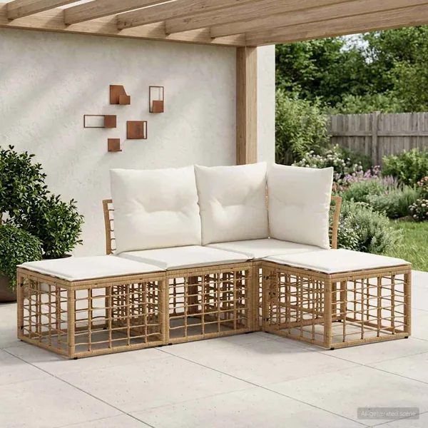 Ensemble de canapés d'extérieur Naturel Polyester