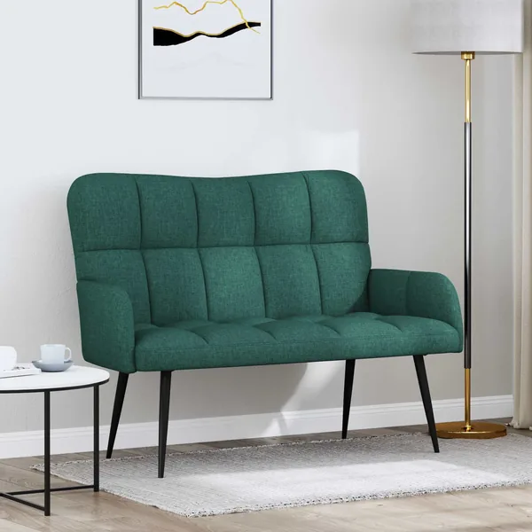 Sofa 2 places Vert foncé 115 x 61 x 87 cm Tissu