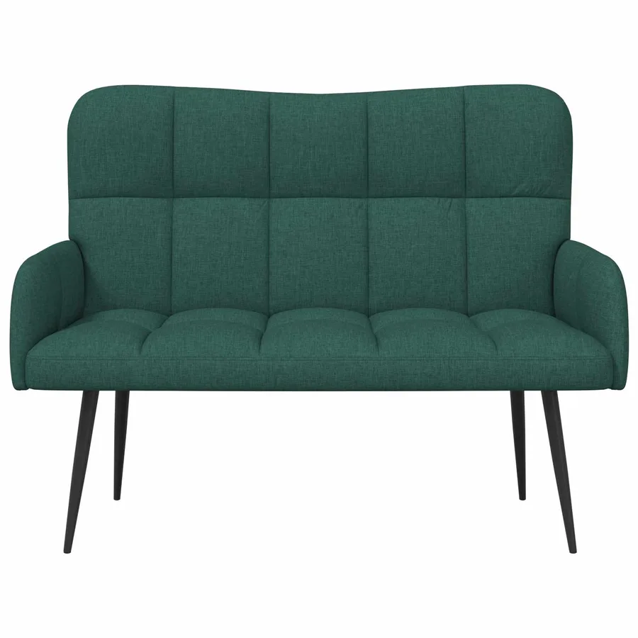 Sofa 2 places Vert foncé 115 x 61 x 87 cm Tissu - 4