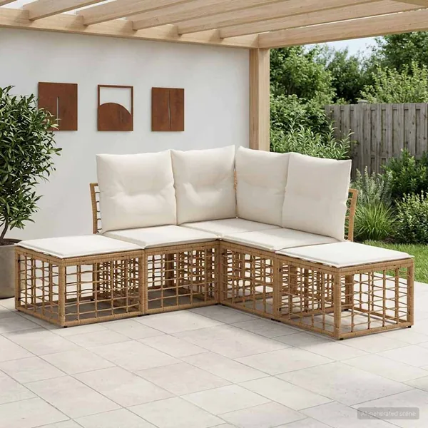 Ensemble de canapés d'extérieur Naturel Polyester