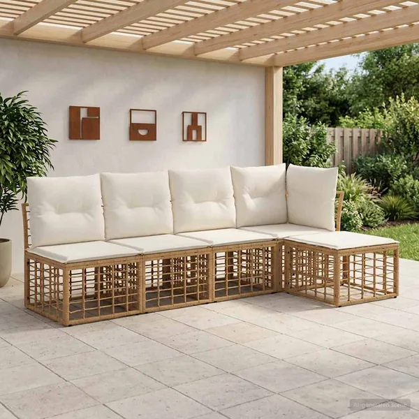 Ensemble de canapés d'extérieur Naturel Polyester