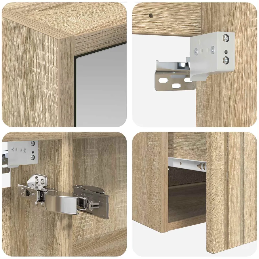 Ensemble d'armoire de salle de bain 4 pcs Chêne Sonoma - 9
