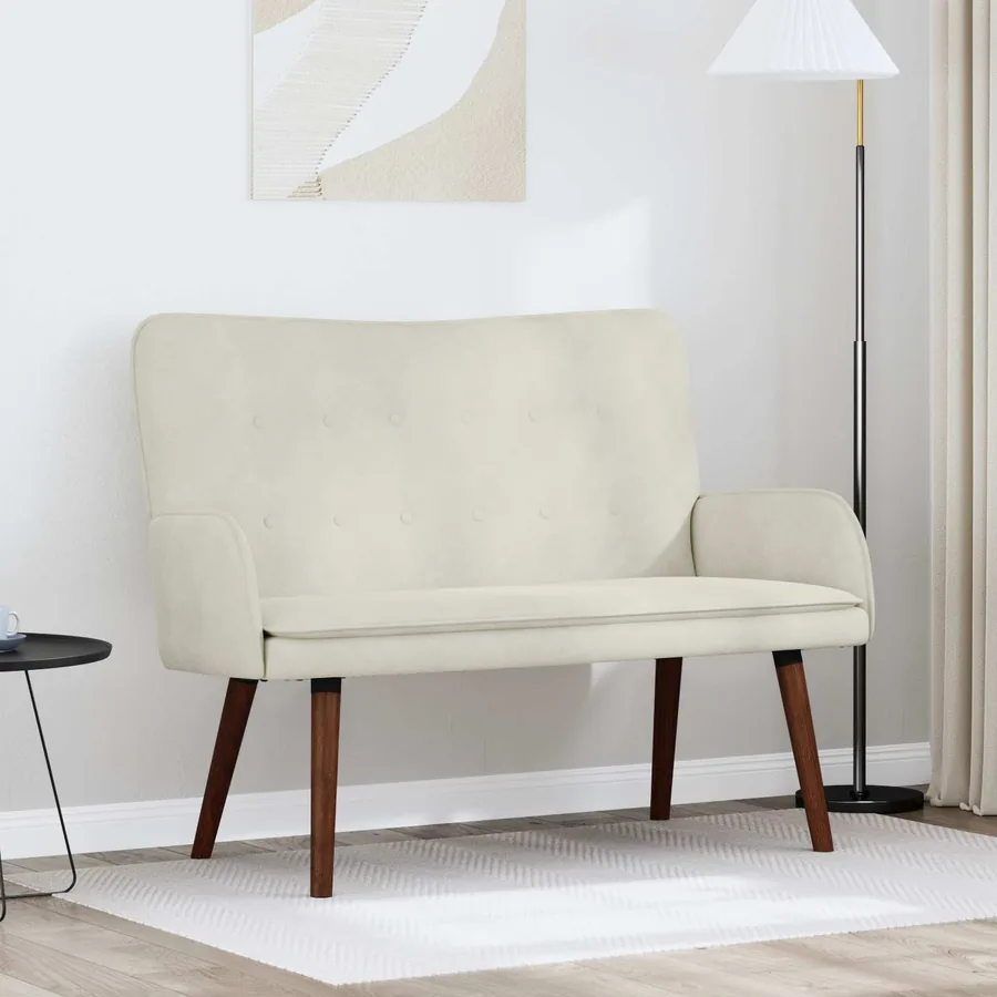 Sofa 2 places Crème 115 x 61 x 87 cm Velours