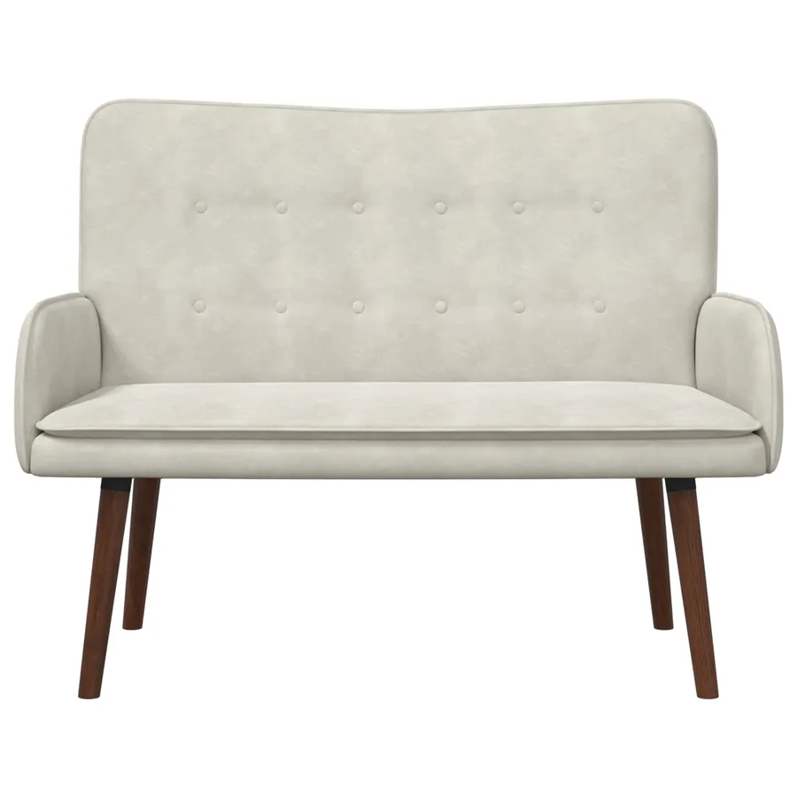 Sofa 2 places Crème 115 x 61 x 87 cm Velours - 4