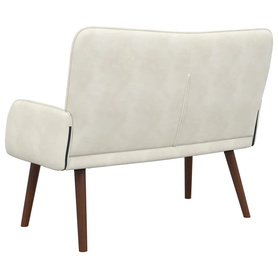 Sofa 2 places Crème 115 x 61 x 87 cm Velours - 6