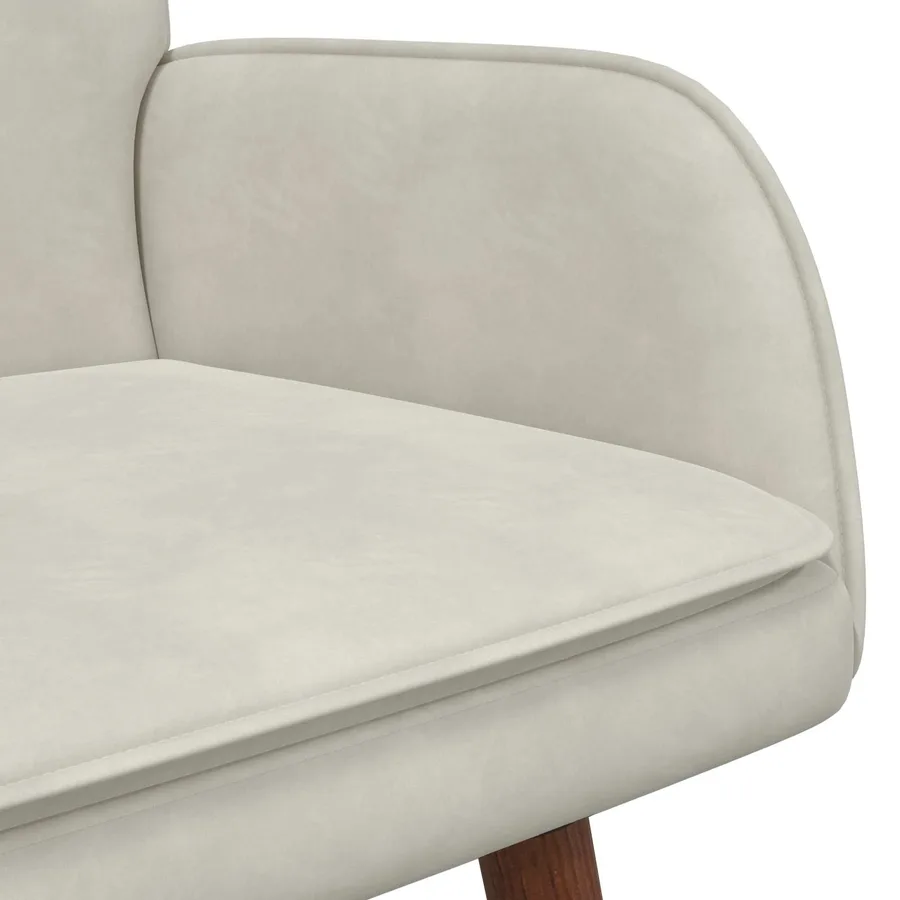Sofa 2 places Crème 115 x 61 x 87 cm Velours - 7