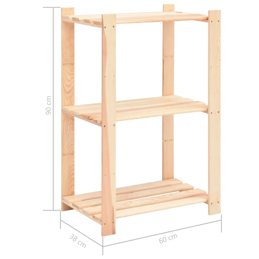 Étagères de rangement à 3 niveaux 10 pcs 60x38x90 cm Pin 150 kg - 8