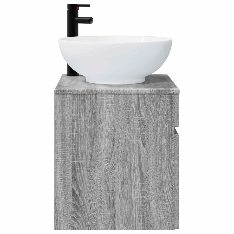 Meuble de lavabo mural Sonoma gris 49 x 44,5 x 66,5 cm - 3