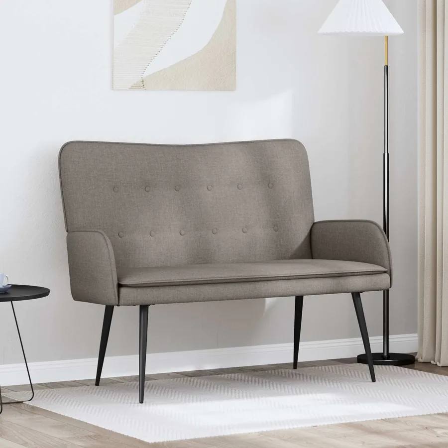 Sofa 2 places Taupe 115 x 61 x 87 cm Tissu