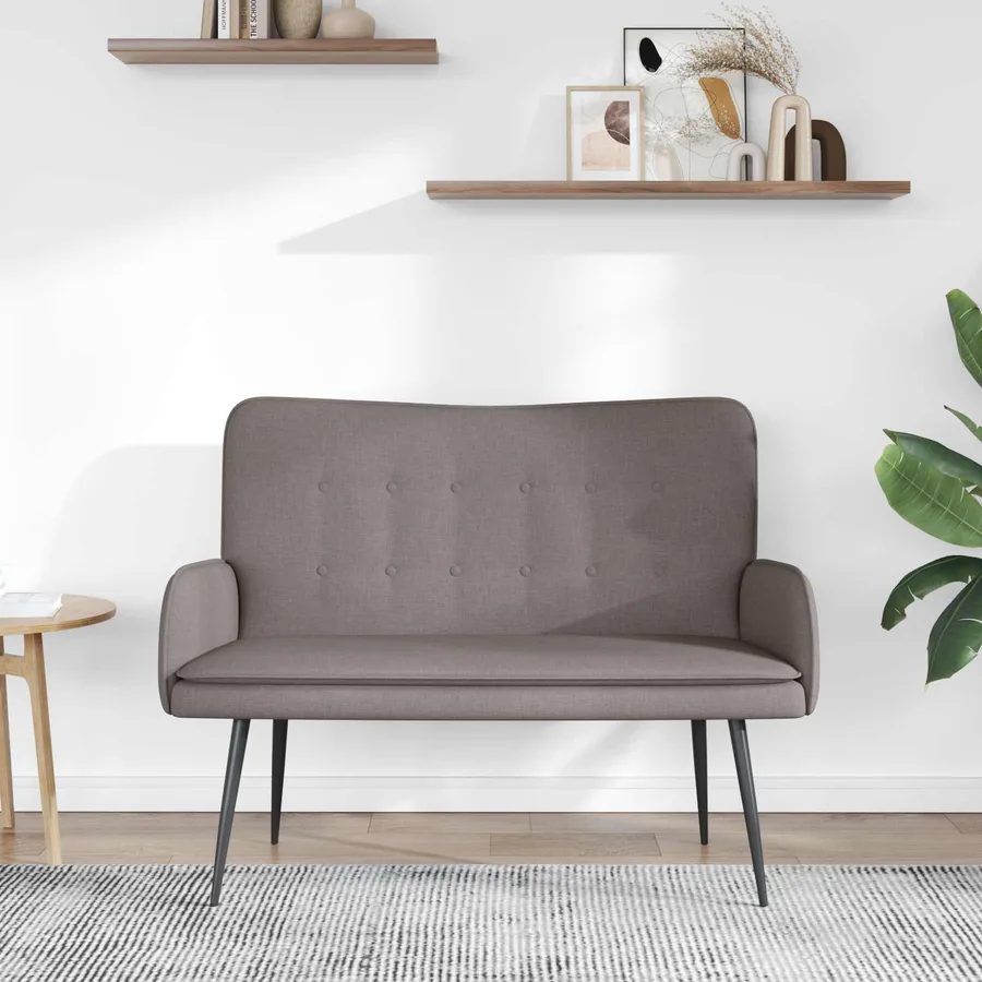Sofa 2 places Taupe 115 x 61 x 87 cm Tissu - 3